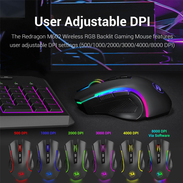 REDRAGON M602 WIRELESS GAMING MOUSE RGB BACKLIT | Gaming Mouse